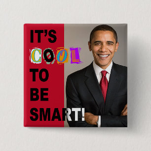 Het is cool om slim te zijn! Knoop Vierkante Button 5,1 Cm
