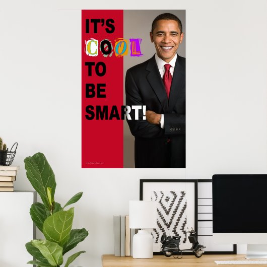 Het is cool om slim te zijn! Poster (groot) (Thuiskantoor)