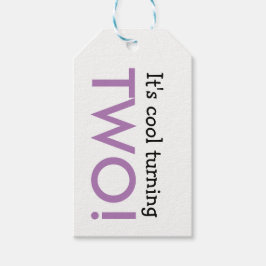 Het is cool om twee te worden Kind verjaardagscade Cadeaulabel