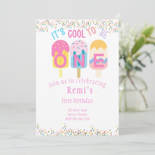 Het is Cool to Be One, Popsicie thema verjaardagsf Kaart (Staand voorkant)