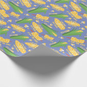 Het is Corn Wrapping Paper on sky blue Cadeaupapier (Hoek)