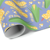 Het is Corn Wrapping Paper on sky blue Cadeaupapier (Rol Hoek)