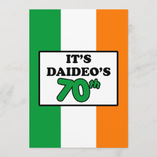 Het is Daideo's 70ste verjaardag Ierse vlag uitnod Kaart