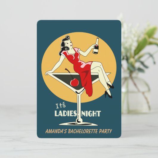 Het is damesavond kaart (Staand voorkant)