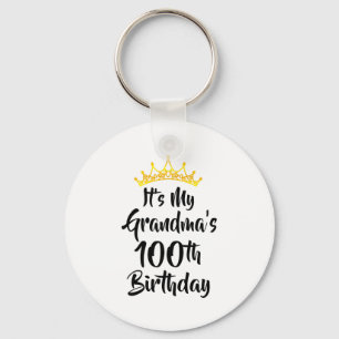 Het is de 100ste verjaardag van mijn oma Kroon Gel Sleutelhanger