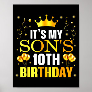Het is de 10e verjaardag van mijn zoon Gefelicitee Poster