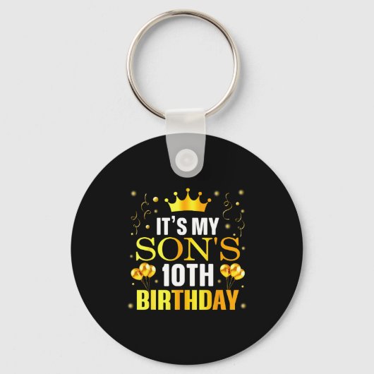Het is de 10e verjaardag van mijn zoon Gefelicitee Sleutelhanger (Voorkant)