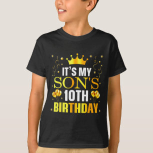 Het is de 10e verjaardag van mijn zoon Gefelicitee T-shirt