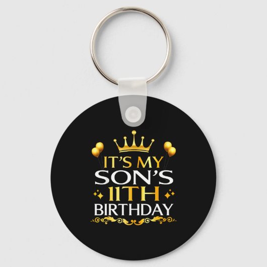 Het is de 11e verjaardag van mijn zoon Gefelicitee Sleutelhanger (Voorkant)