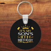 Het is de 11e verjaardag van mijn zoon Gefelicitee Sleutelhanger (Voorkant)