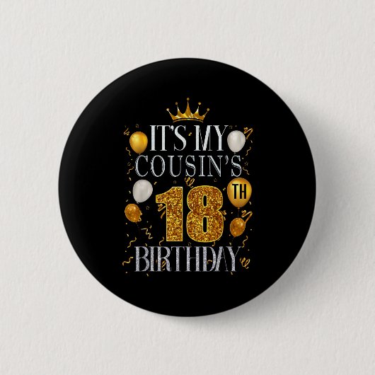 Het is de 18e verjaardag van mijn neef Gefelicitee Ronde Button 5,7 Cm (Voorkant)