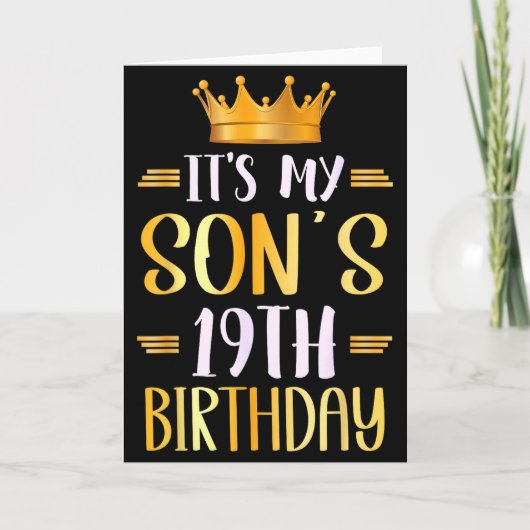 Het is de 19e verjaardag van mijn zoon Gefelicitee Kaart (Voorkant)