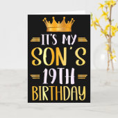 Het is de 19e verjaardag van mijn zoon Gefelicitee Kaart (Gele Bloem)