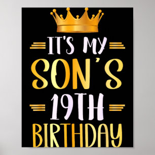 Het is de 19e verjaardag van mijn zoon Gefelicitee Poster