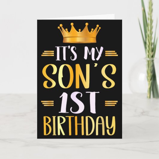 Het is de 1e verjaardag van mijn zoon, gefelicitee kaart (Voorkant)