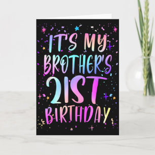 Het is de 21e verjaardag van mijn broer Kleurrijke Kaart