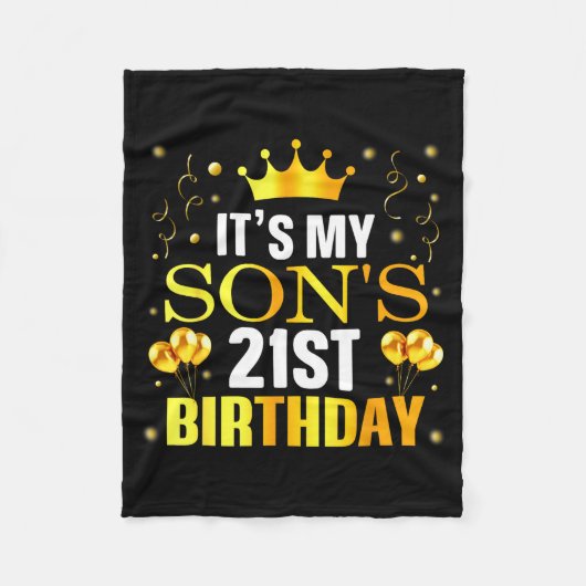 Het is de 21e verjaardag van mijn zoon Gefelicitee Fleece Deken (Voorkant)