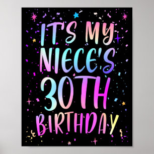 Het is de 30e verjaardag van mijn nicht Kleurrijke Poster