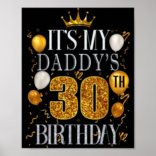 Het is de 30e verjaardag van mijn papa Gefelicitee Poster (Voorkant)
