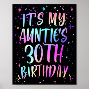 Het is de 30e verjaardag van mijn tante Kleurrijke Poster