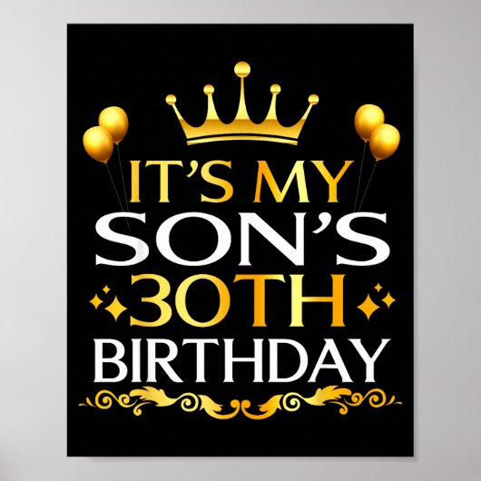 Het is de 30e verjaardag van mijn zoon Gefelicitee Poster (Voorkant)