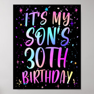 Het is de 30e verjaardag van mijn zoon Kleurrijke Poster
