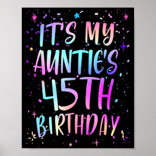 Het is de 45e verjaardag van mijn tante Kleurrijke Poster