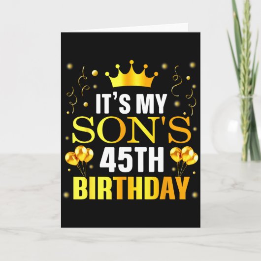 Het is de 45e verjaardag van mijn zoon Gefelicitee Kaart (Voorkant)