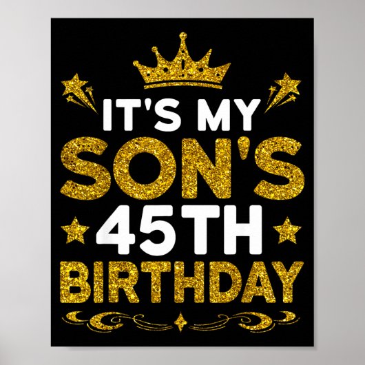 Het is de 45e verjaardag van mijn zoon Gefelicitee Poster (Voorkant)