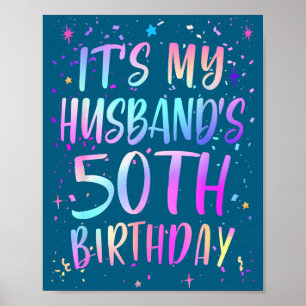 Het is de 50e verjaardag van de man Kleurrijke Ill Poster
