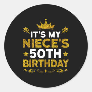 Het is de 50e verjaardag van mijn nicht Gefelicite Ronde Sticker