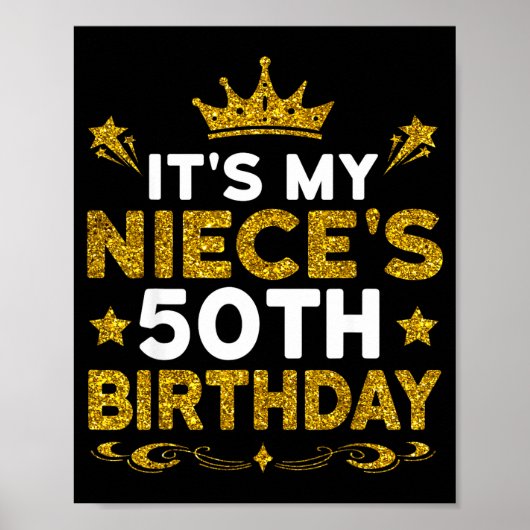 Het is de 50e verjaardag van mijn nicht Verjaardag Poster (Voorkant)
