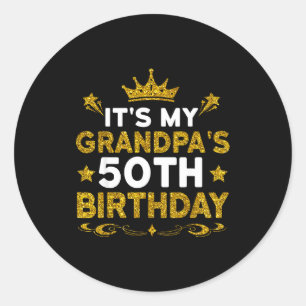 Het is de 50e verjaardag van mijn opa Gefeliciteer Ronde Sticker