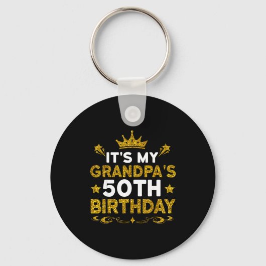 Het is de 50e verjaardag van mijn opa Gefeliciteer Sleutelhanger (Voorkant)