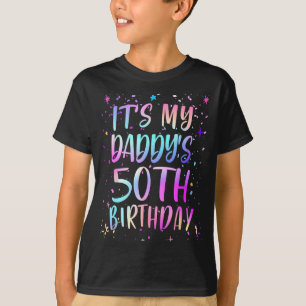 Het is de 50e verjaardag van mijn papa Kleurrijke T-shirt