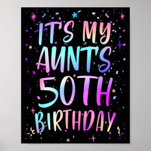 Het is de 50e verjaardag van mijn tante Kleurrijke Poster