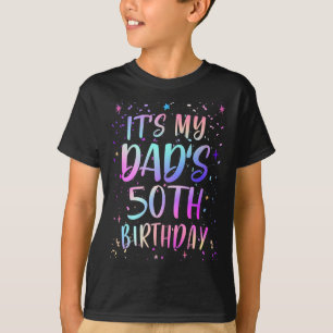Het is de 50e verjaardag van mijn vader Kleurrijke T-shirt