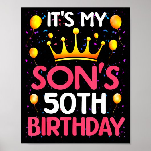 Het is de 50e verjaardag van mijn zoon Gefelicitee Poster (Voorkant)