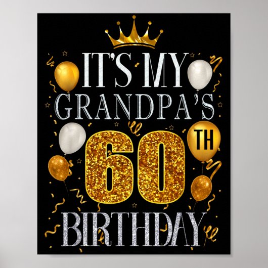 Het is de 60e verjaardag van mijn opa Gefeliciteer Poster (Voorkant)