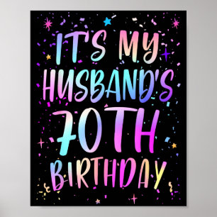 Het is de 70ste verjaardag van mijn man Kleurrijke Poster