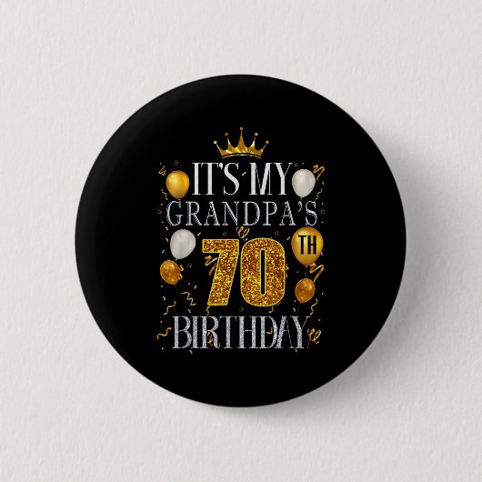 Het is de 70ste verjaardag van mijn opa Gefelicite Ronde Button 5,7 Cm (Voorkant)