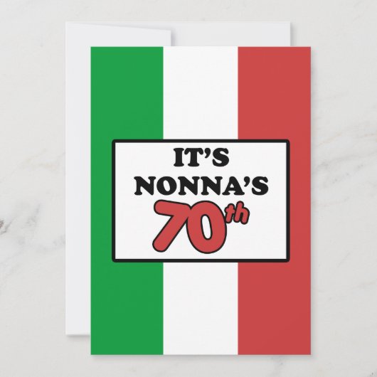 Het is de 70ste verjaardag van Nonna's Italiaanse Kaart (Voorkant)