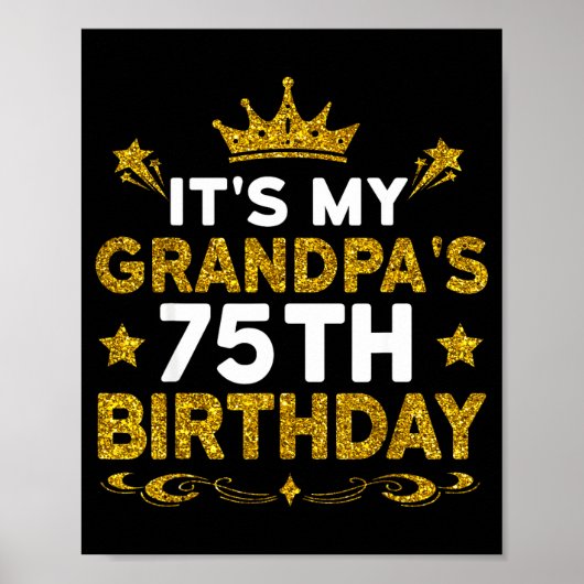 Het is de 75e verjaardag van mijn opa Gefeliciteer Poster (Voorkant)