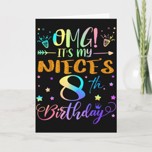 Het is de 8e verjaardag van mijn zus Gefeliciteerd Kaart (Voorkant)