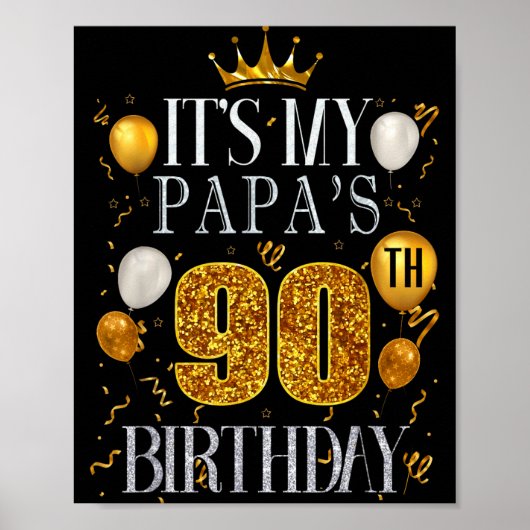 Het is de 90ste verjaardag van mijn papa Gefelicit Poster (Voorkant)