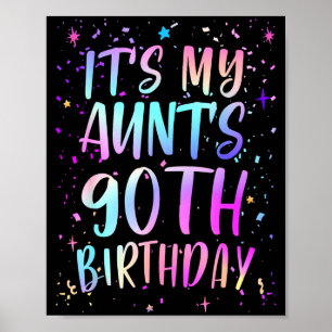 Het is de 90ste verjaardag van mijn tante Kleurrij Poster