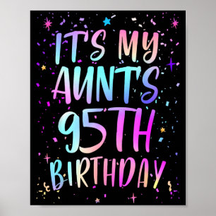 Het is de 95e verjaardag van mijn tante Kleurrijke Poster