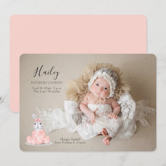 Het is de aankondiging van een meisjesfoto van Pas (Voorkant / Achterkant)