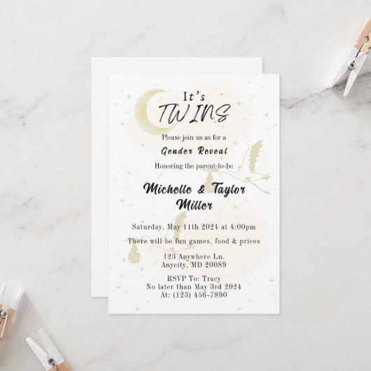 Het is de aankondiging van het geslacht van de twe (Voorkant / Achterkant in situ)