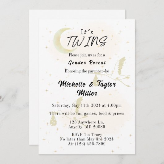 Het is de aankondiging van het geslacht van de twe (Voorkant / Achterkant)